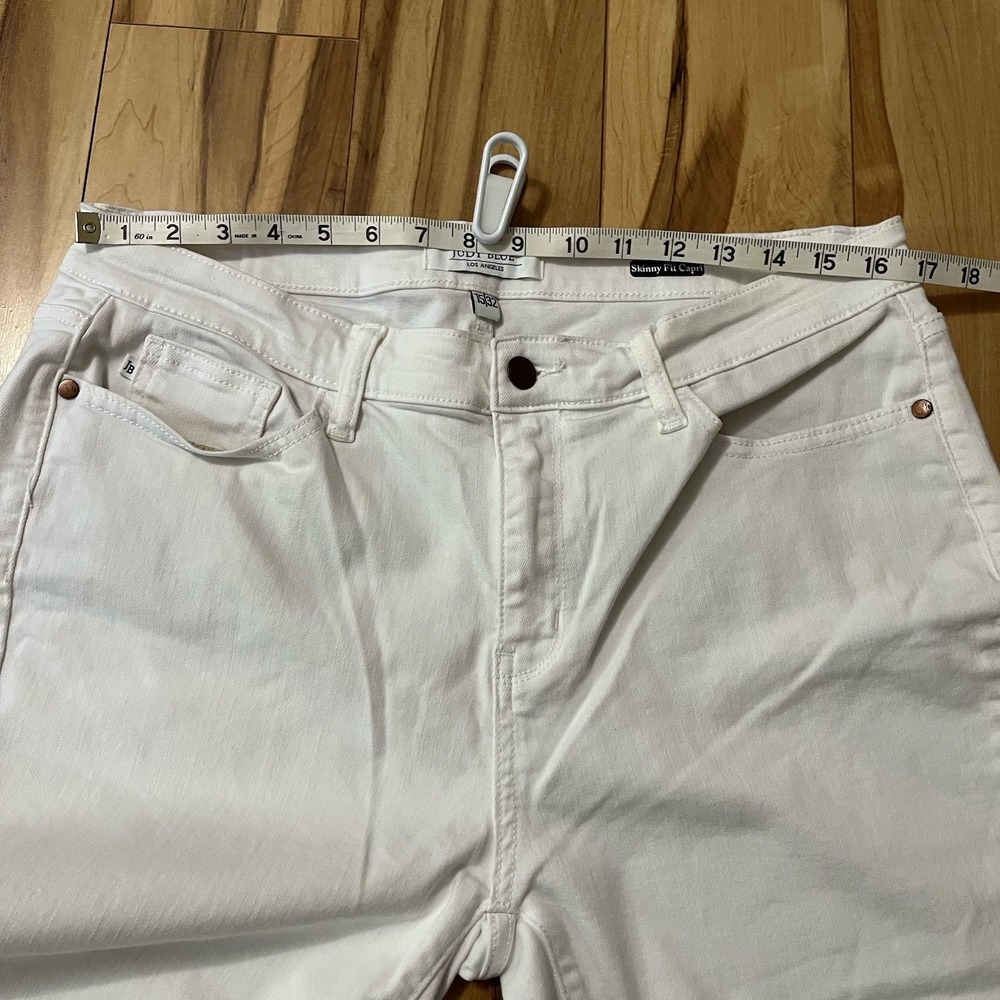 Judy Blue Women's White Skinny Fit Capri Jeans Sz 15/32 High Rise Stretch Denim - Picture 4 of 8